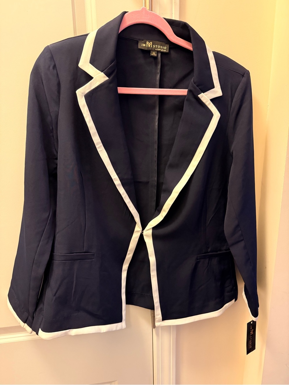 M.STUDIO Navy Blazer with White Piping